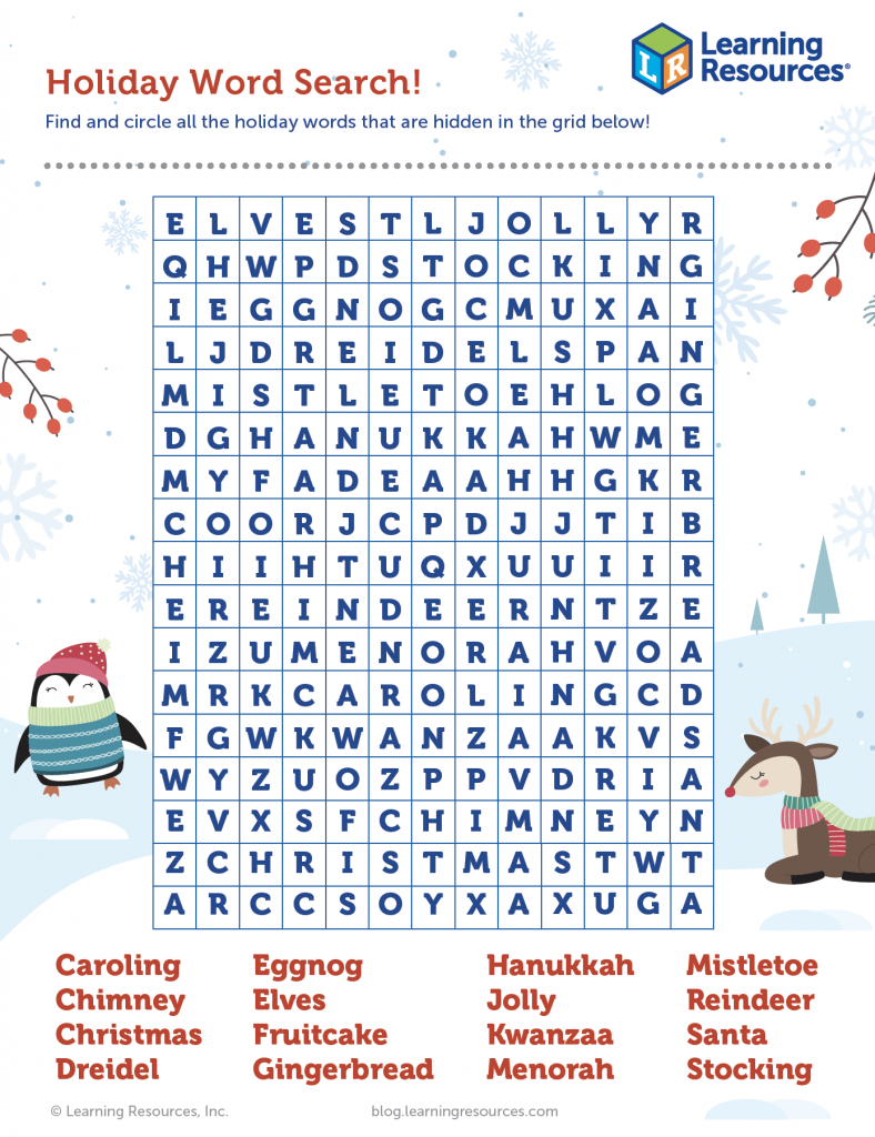 Jolly Holiday Word Search! | Learning Resources throughout Holiday Word Search Free Printable