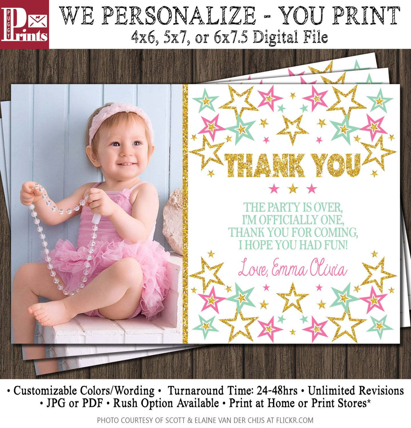 Kids Thank You Cards Fill In The Blank Bear Bear With Blue throughout First Birthday Thank You Cards Printable