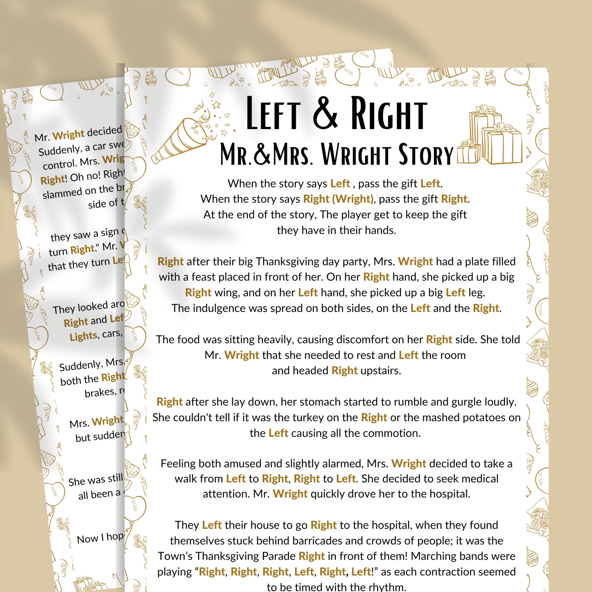 Left Right Game Office, Funny Story Left Right Game Any Occasion in Funny Left Right Game Story Any Occasion