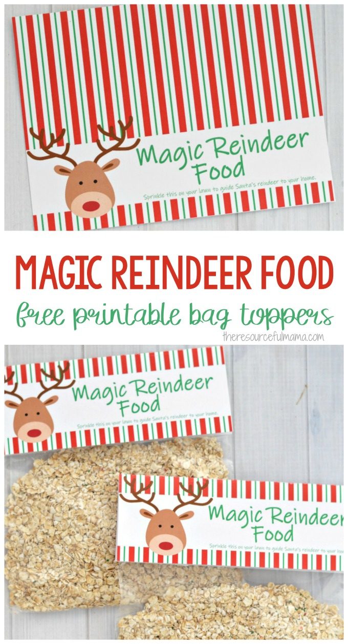 Magic Reindeer Food {Printable Bag Topper} - The Resourceful Mama intended for Free Reindeer Food Printable Bag Topper