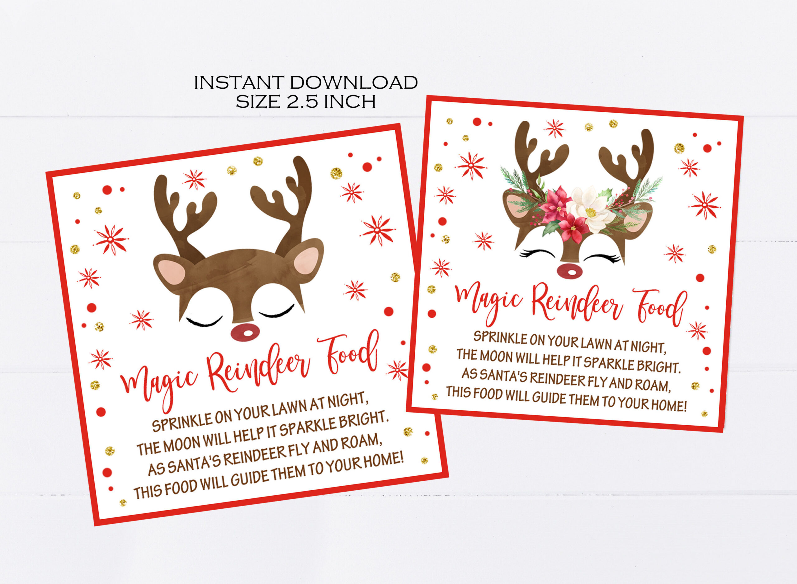 Magic Reindeer Food Tags Printable, Christmas Party Favors with regard to Reindeer Food Tag Printable