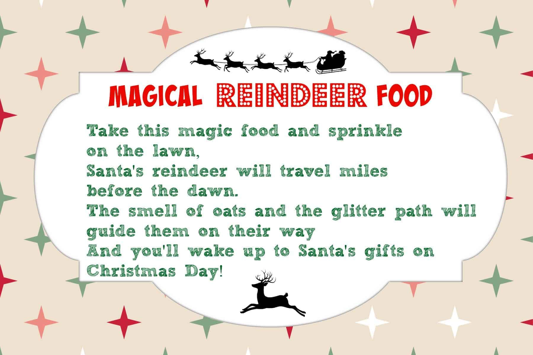 Magical Reindeer Food Recipe + Free Printable Poem Tag - Mama Cheaps® for Printable Reindeer Food Recipes