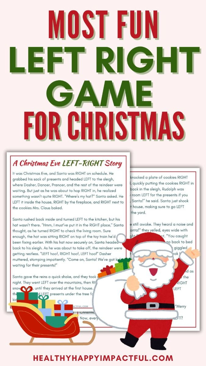 Most Fun Left Right Game For Christmas with Left Right Christmas Game Printable