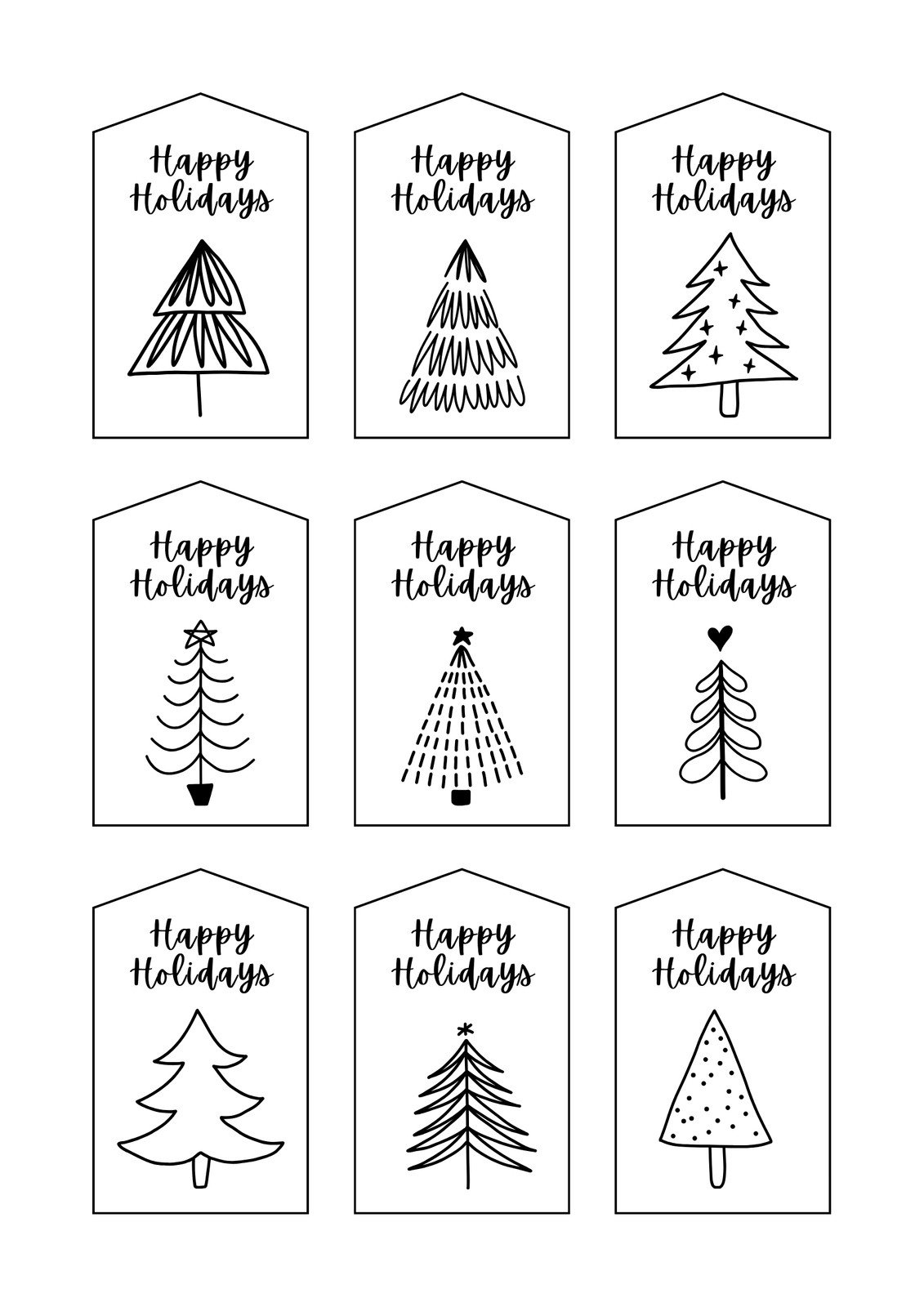 Page 6 - Free, Printable And Customizable Gift Tag Templates | Canva with Christmas Tags Printable Black And White