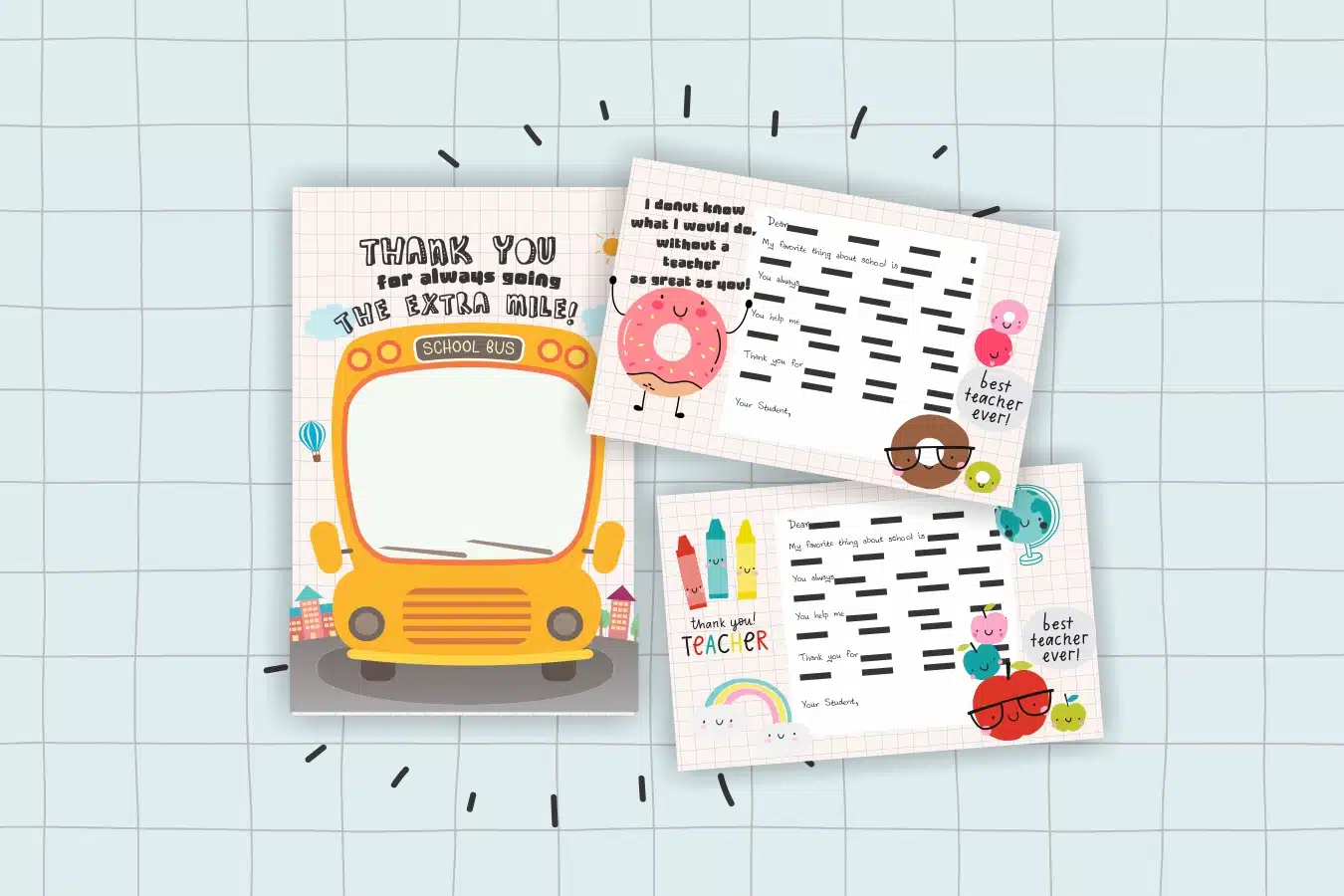 Print These Adorable Teacher &amp;amp; Bus Driver Thank You Cards. Free pertaining to Free Printable Thank You Cards For Bus Driver