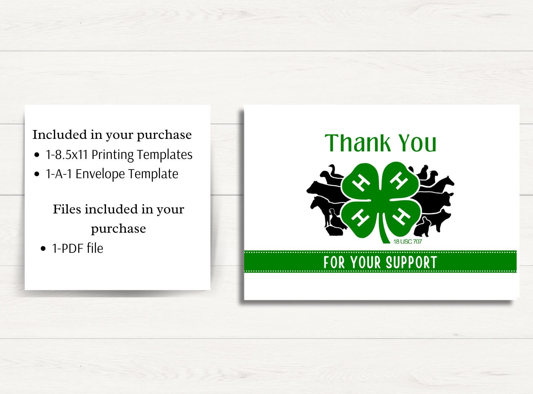 Printable 4H Thank You Card Template, 3.5X5 Print At Home Thank throughout 4H Thank You Cards Printable
