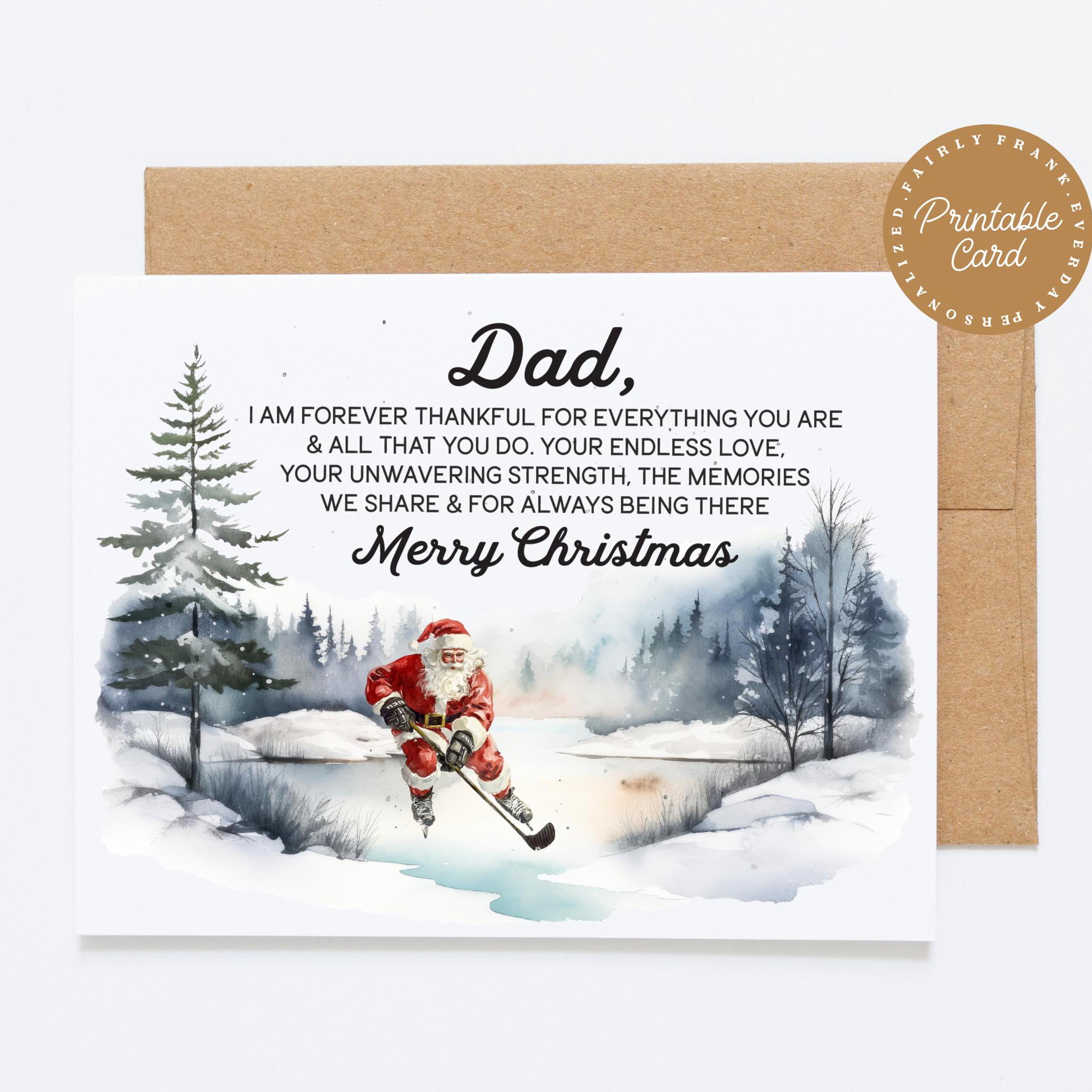 Printable Christmas Card For Dad - - Etsy Uk pertaining to Printable Christmas Card For Dad