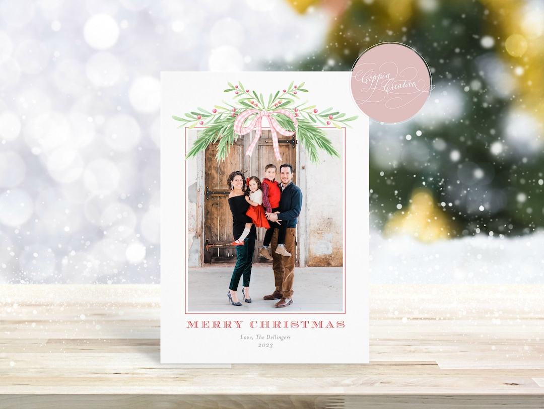 Printable Christmas Card With Photo, Holiday Card, Photo Card within Printable Christmas Card Etsy