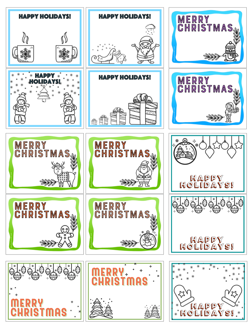 Printable Christmas Cards - Esl Flashcards inside Printable Christmas Card To And From