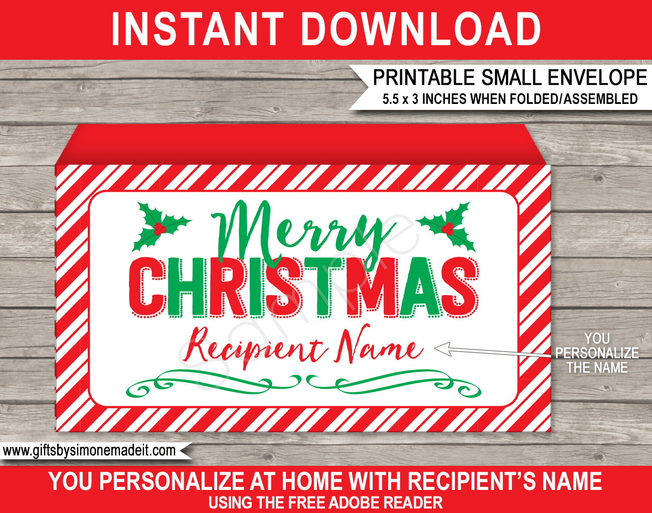 Printable Christmas Envelope Template | Diy Personalized Xmas Envelope with regard to Printable Christmas Card Stock With Envelopes