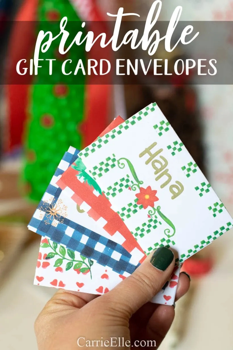 Printable Christmas Gift Card Envelope - Carrie Elle pertaining to Printable Christmas Card Stock with Envelopes
