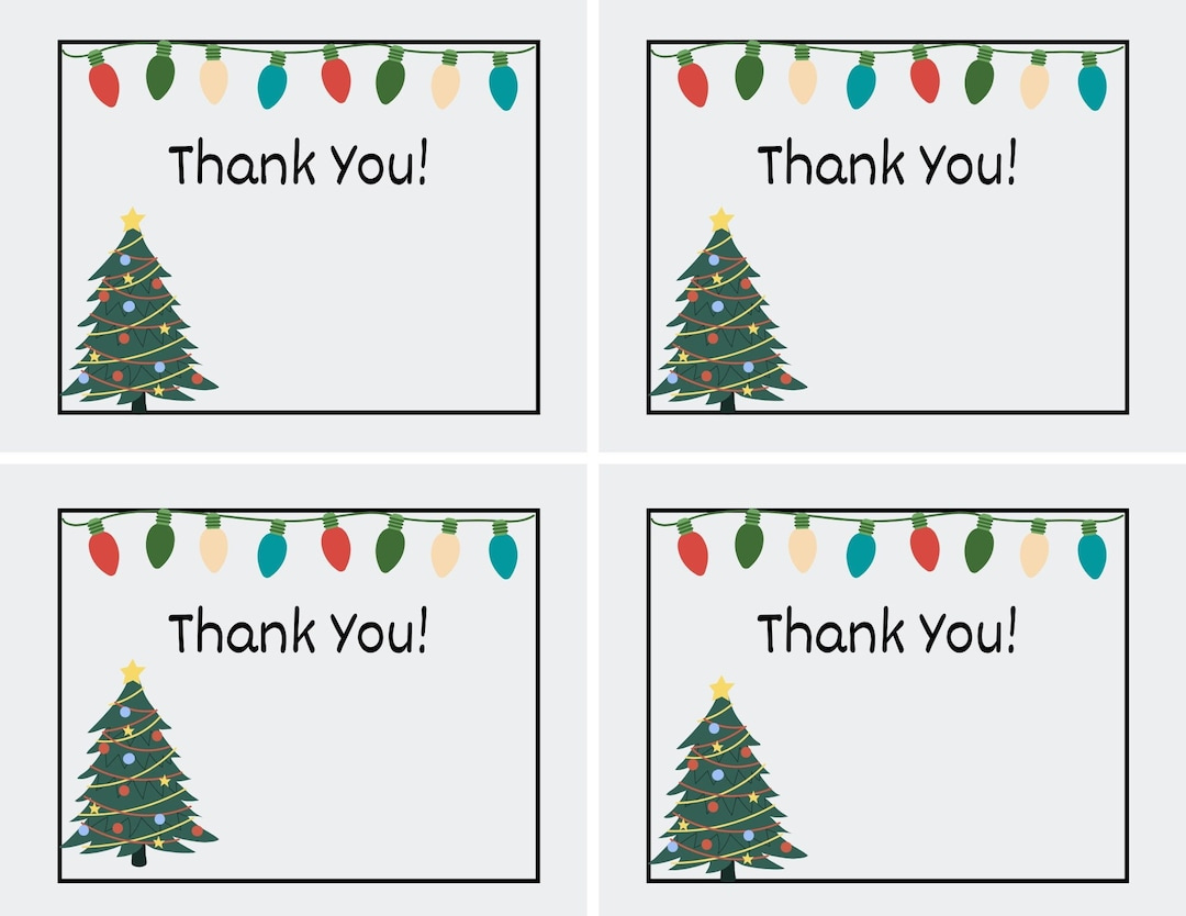 Printable Christmas Thank You Cards For Teachers, Students, Or throughout Free Christmas Thank You Cards Printable