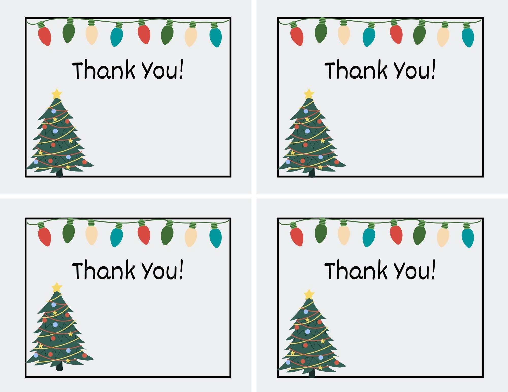 Printable Christmas Thank You Cards For Teachers, Students, Or with Christmas Thank You Cards Printable