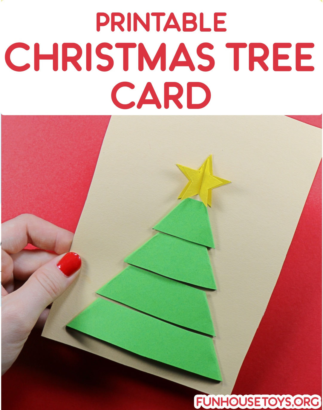 Printable Christmas Tree Card For Kids throughout Printable Christmas Card Craft