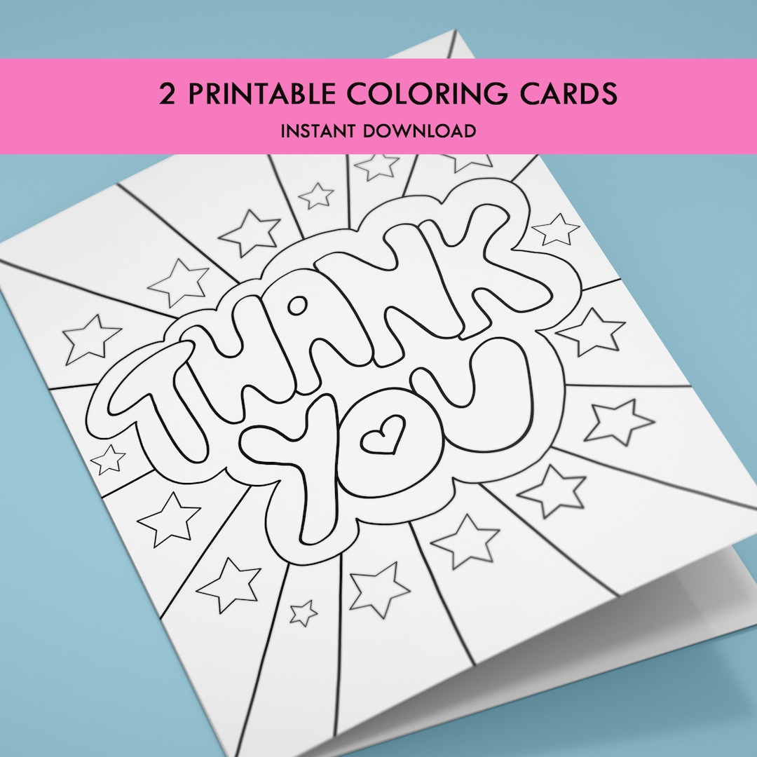 Printable Coloring Thank You Cards For Kids, Kids&amp;#039; Thank You throughout Kids Thank You Cards Printable