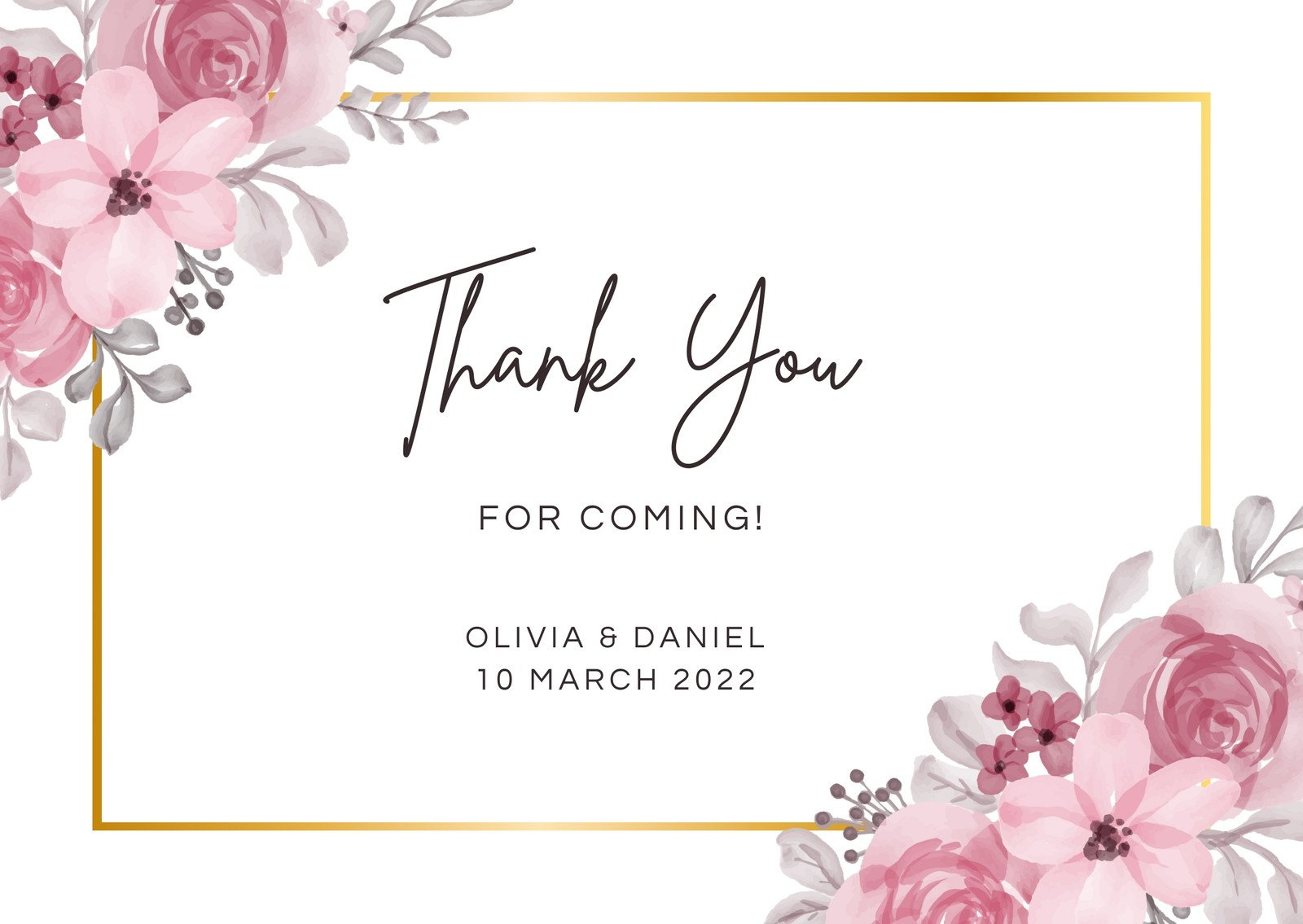 Printable, Customizable Thank You Card Templates | Canva throughout Free Love Printable Cards For Thank You