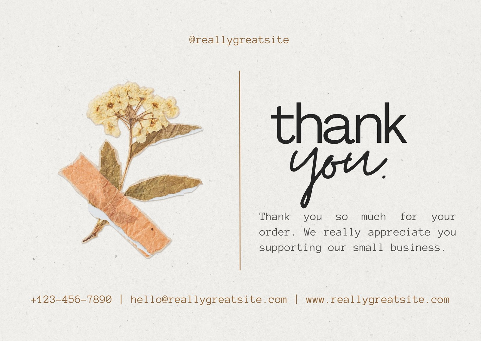 Printable, Customizable Thank You Card Templates | Canva within Thank You Cards Printable For Business