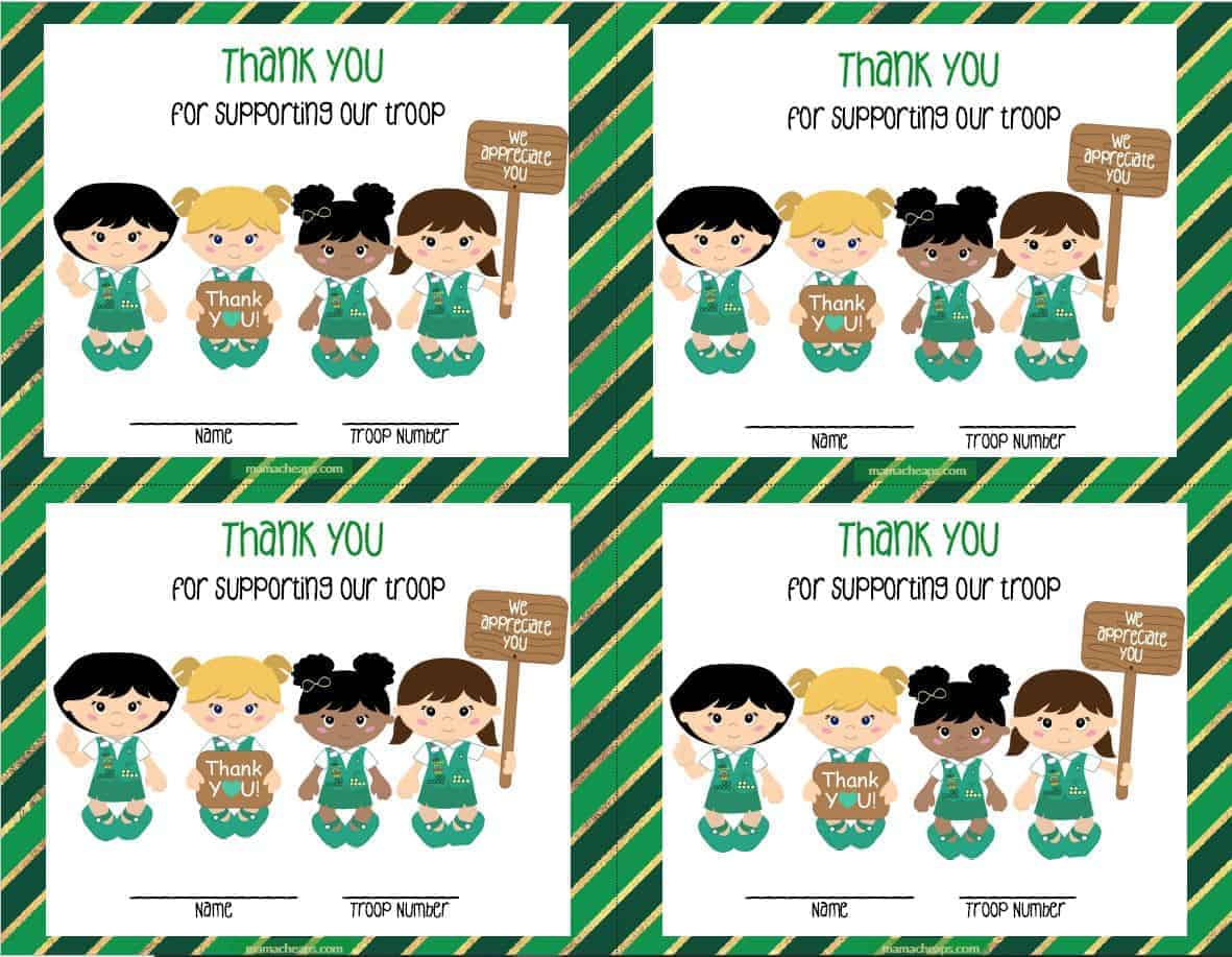 Printable Girl Scout Thank You Cards - Mama Cheaps® inside Free Printable Girl Scout Thank You Cards