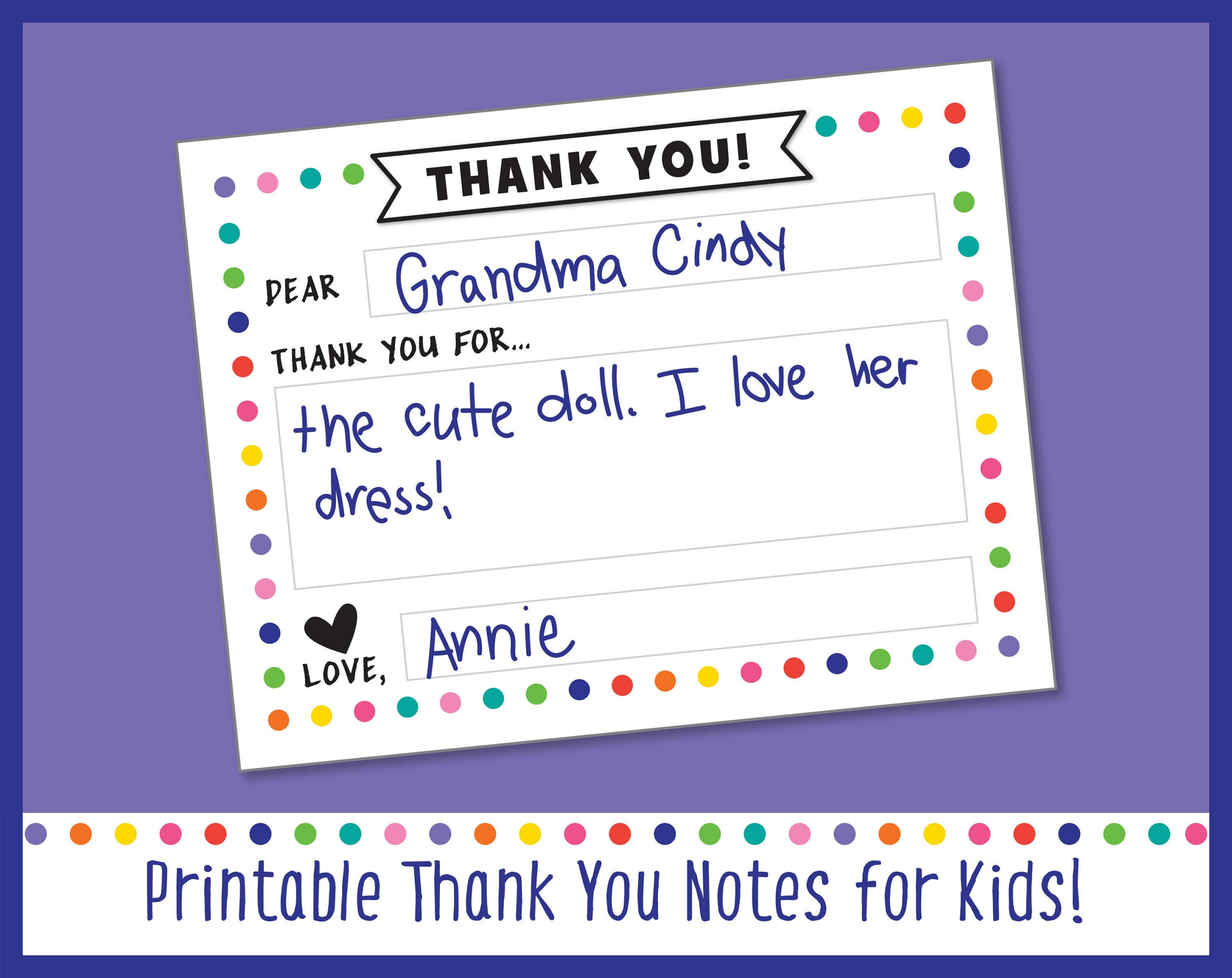 Printable Kids Thank You Note Template, Kids Thank You Card Fill inside Kids Thank You Cards Printable