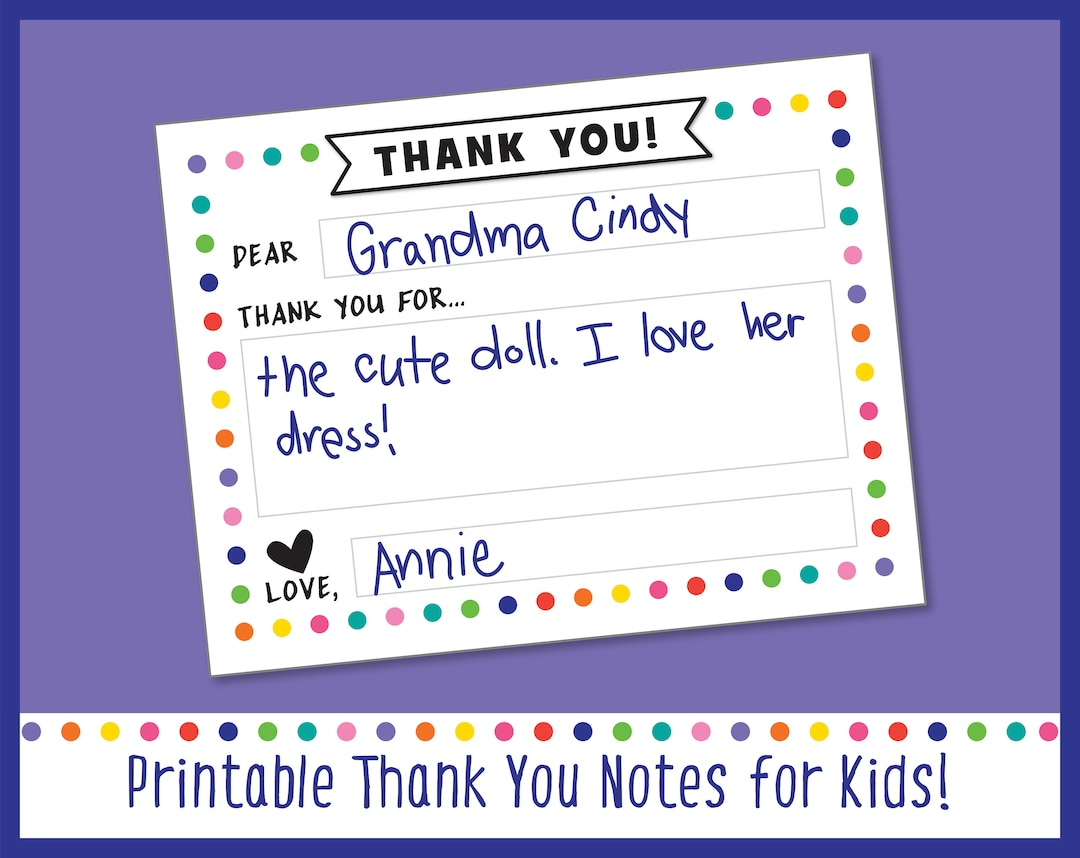 Printable Kids Thank You Note Template, Kids Thank You Card Fill with regard to Kid Thank You Cards Free Printable