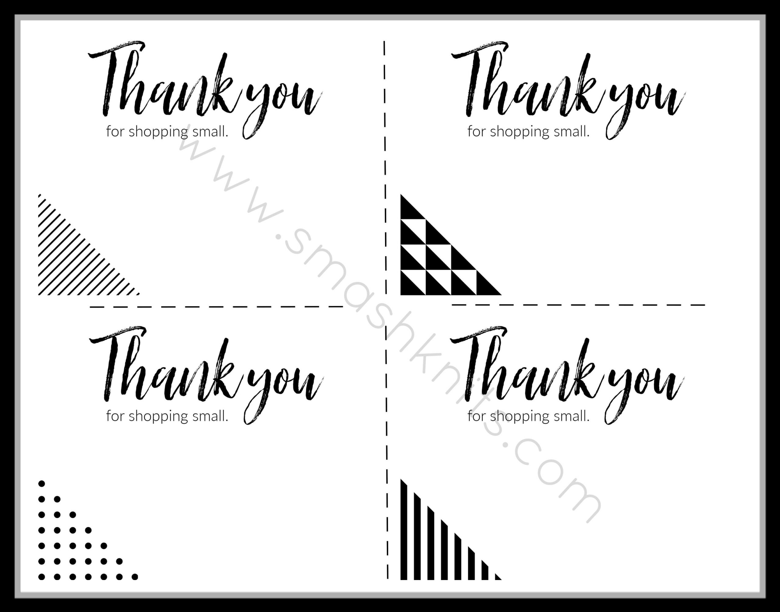 Printable Thank You Cards: Small Business Gift Tags (Pdf) - Etsy in Mini Thank You Cards Printable