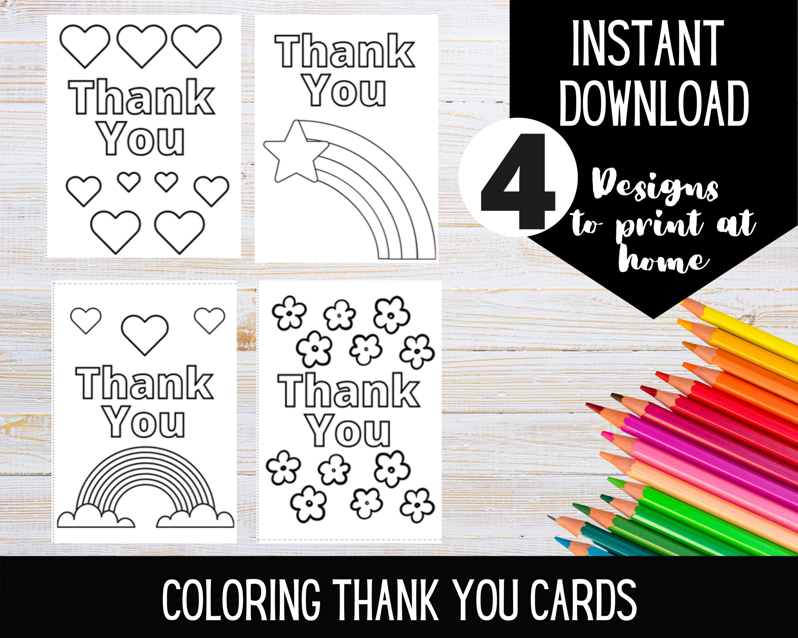 Printable Thank You Coloring Cards | Color Your Own Thank You Card pertaining to Printable Thank You Cards to Color