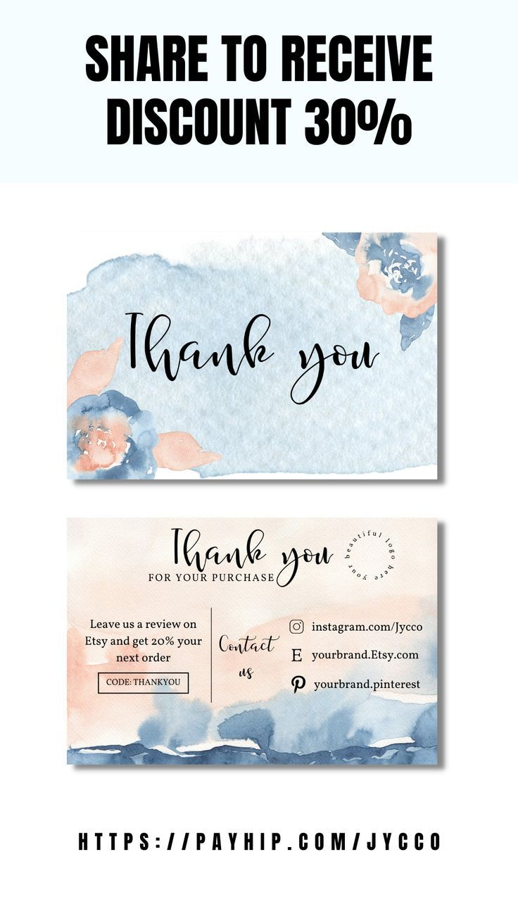 Printable Thank You For Your Purchase Card with regard to Pinterest Thank You Cards Printable