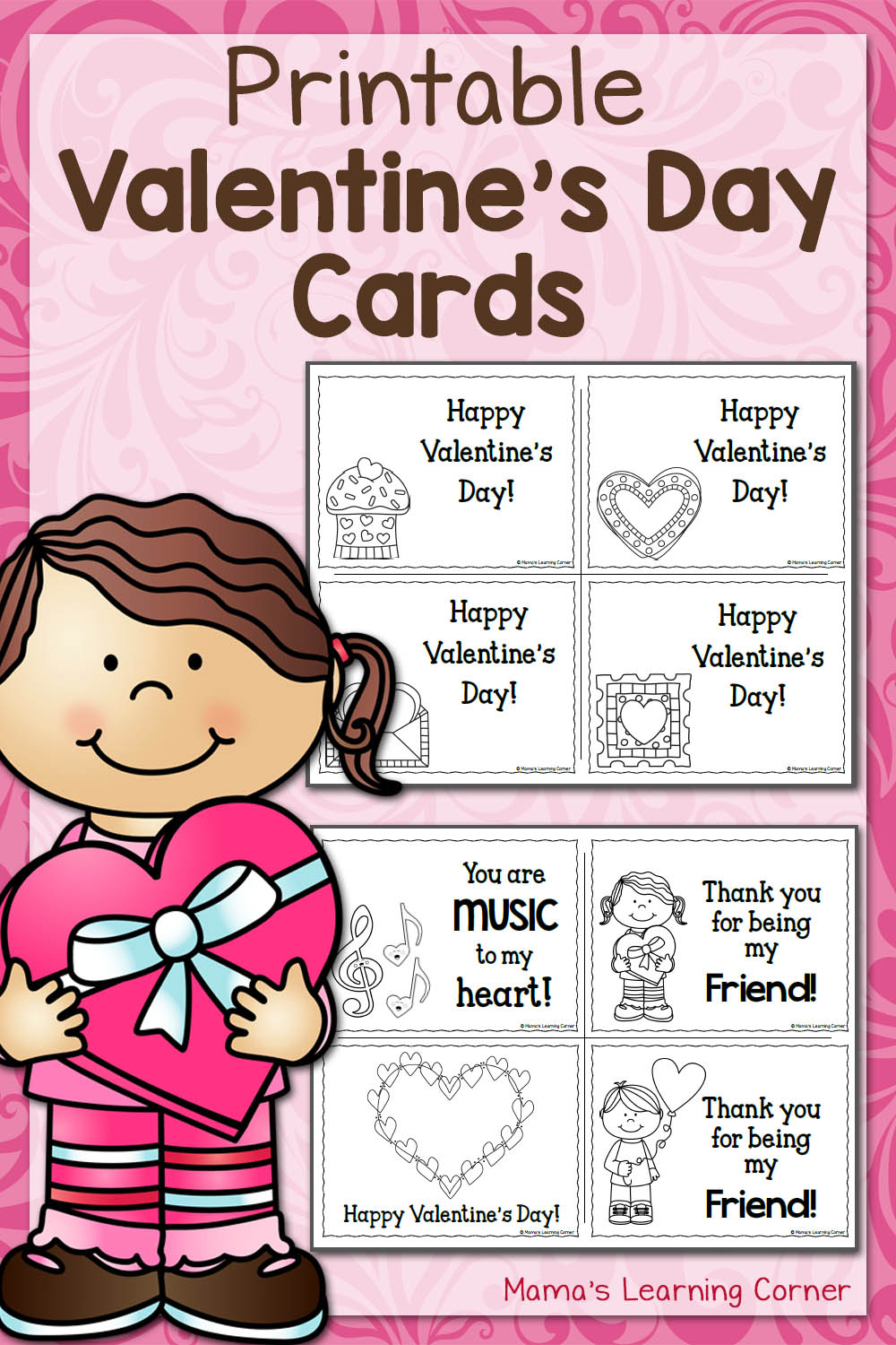 Printable Valentine&amp;#039;S Day Cards - Mamas Learning Corner with regard to Free Valentine Thank You Cards Printable