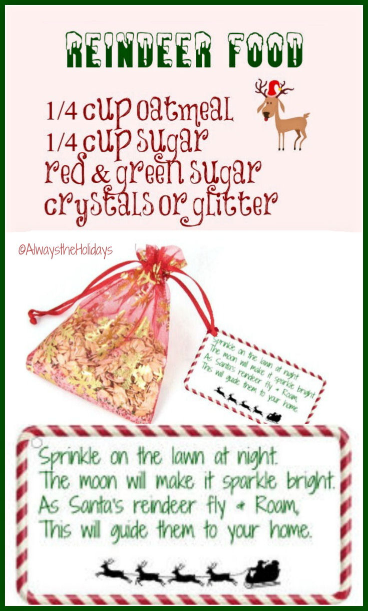 Reindeer Food Bags - Magic Reindeer Dust - Free Poem Printable Tags with Reindeer Food Printable Recipe