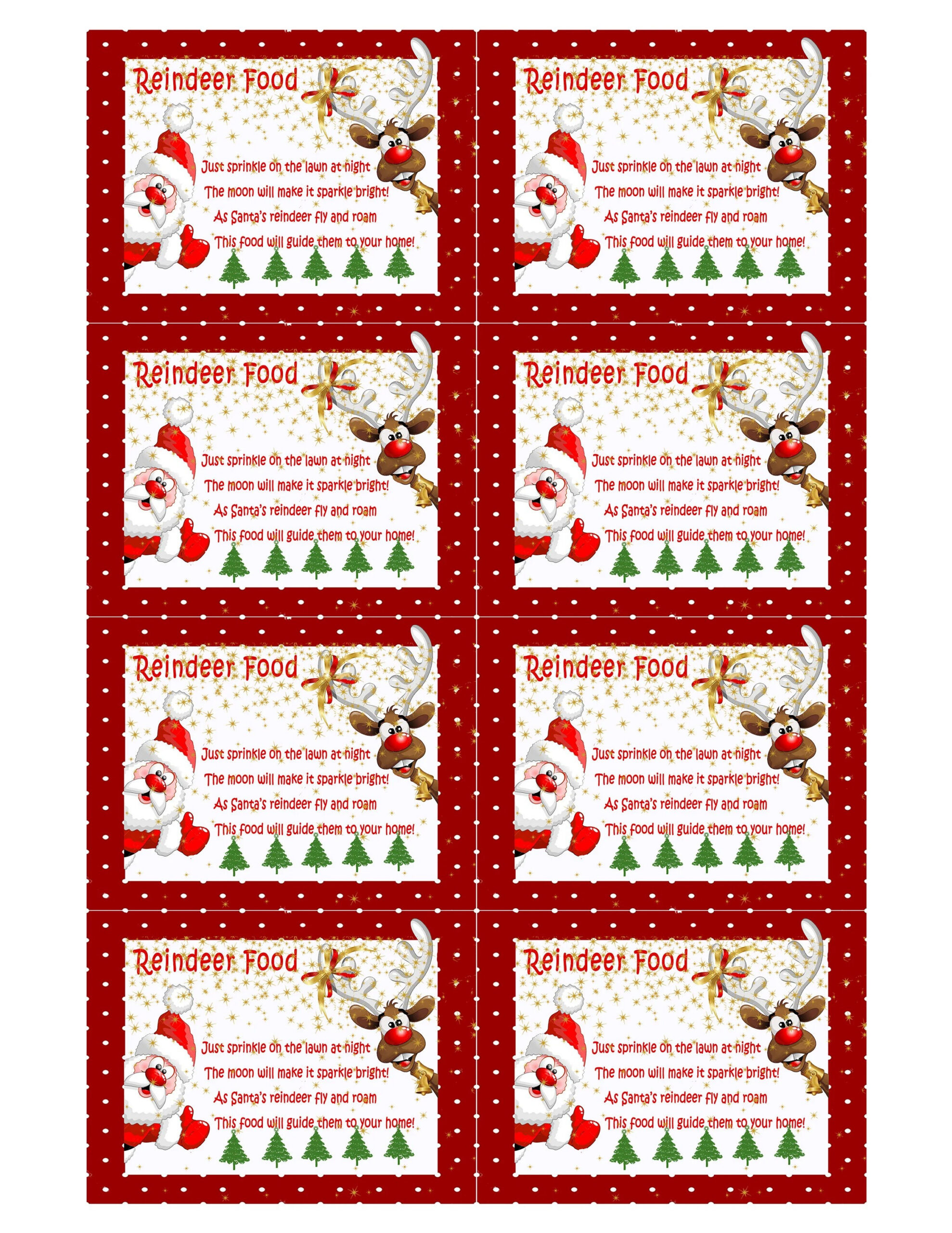 Reindeer Food Free Printable Labels - Printable Party Favors for Magic Reindeer Food Labels Printable Free