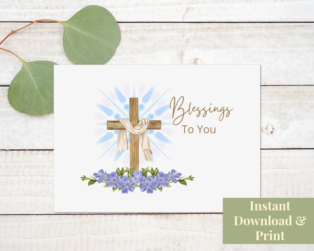 Religious Thank You Card, Printable Religious Card, Blessings To with regard to Religious Thank You Cards Printable