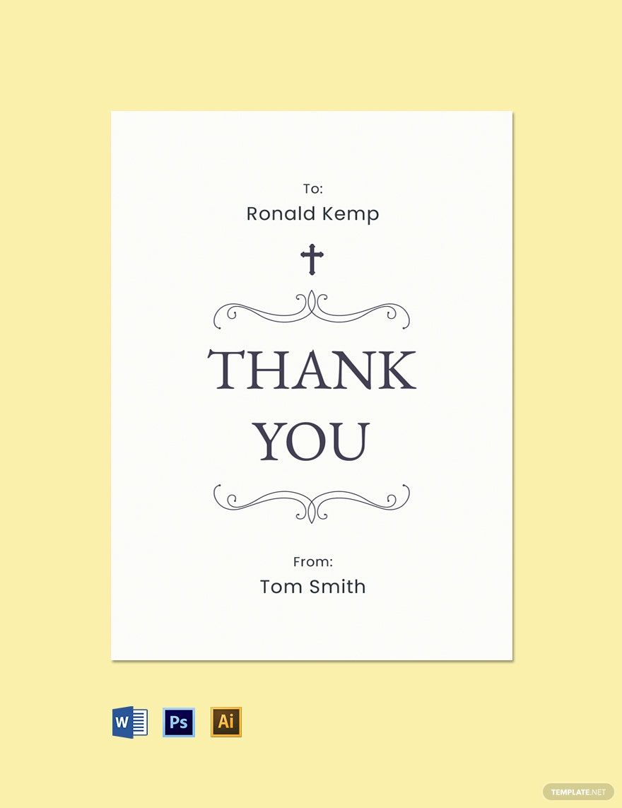 Simple Funeral Photo Thank You Card Template In Psd, Illustrator throughout Google Images Free Printable Thank You Cards