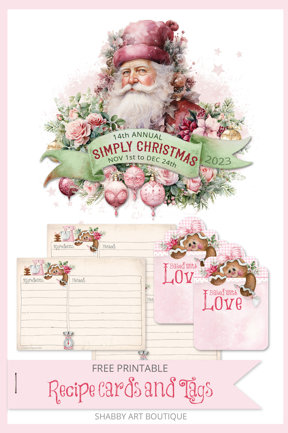 Simply Christmas: Free Printable Recipe Cards And Tags - Shabby throughout Free Printable Christmas Recipe Tags