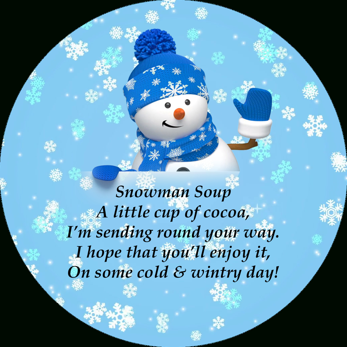 Snowman Soup Poem Round Christmas Stickers Labels Seals 45Mm | Ebay regarding Snowman Soup Poem