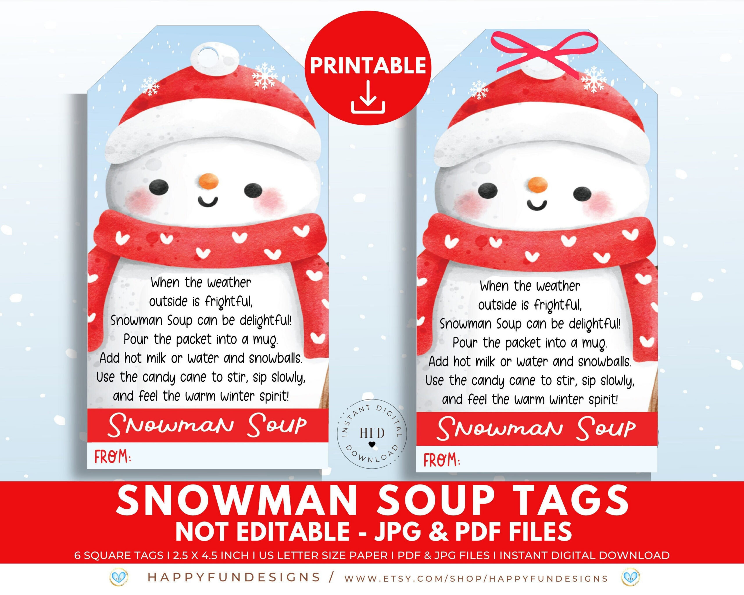 Snowman Soup Tag Printable, Snowman Soup Treat Bag Topper, Pta intended for Snowman Soup Printable Tags