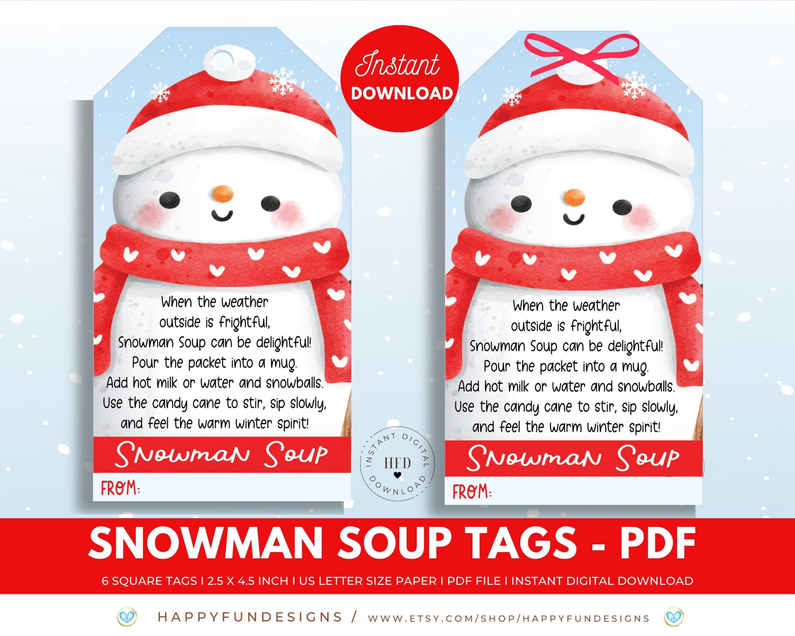Snowman Soup Tag Printable, Snowman Soup Treat Bag Topper, Pta throughout Snowman Soup Printable Free Download
