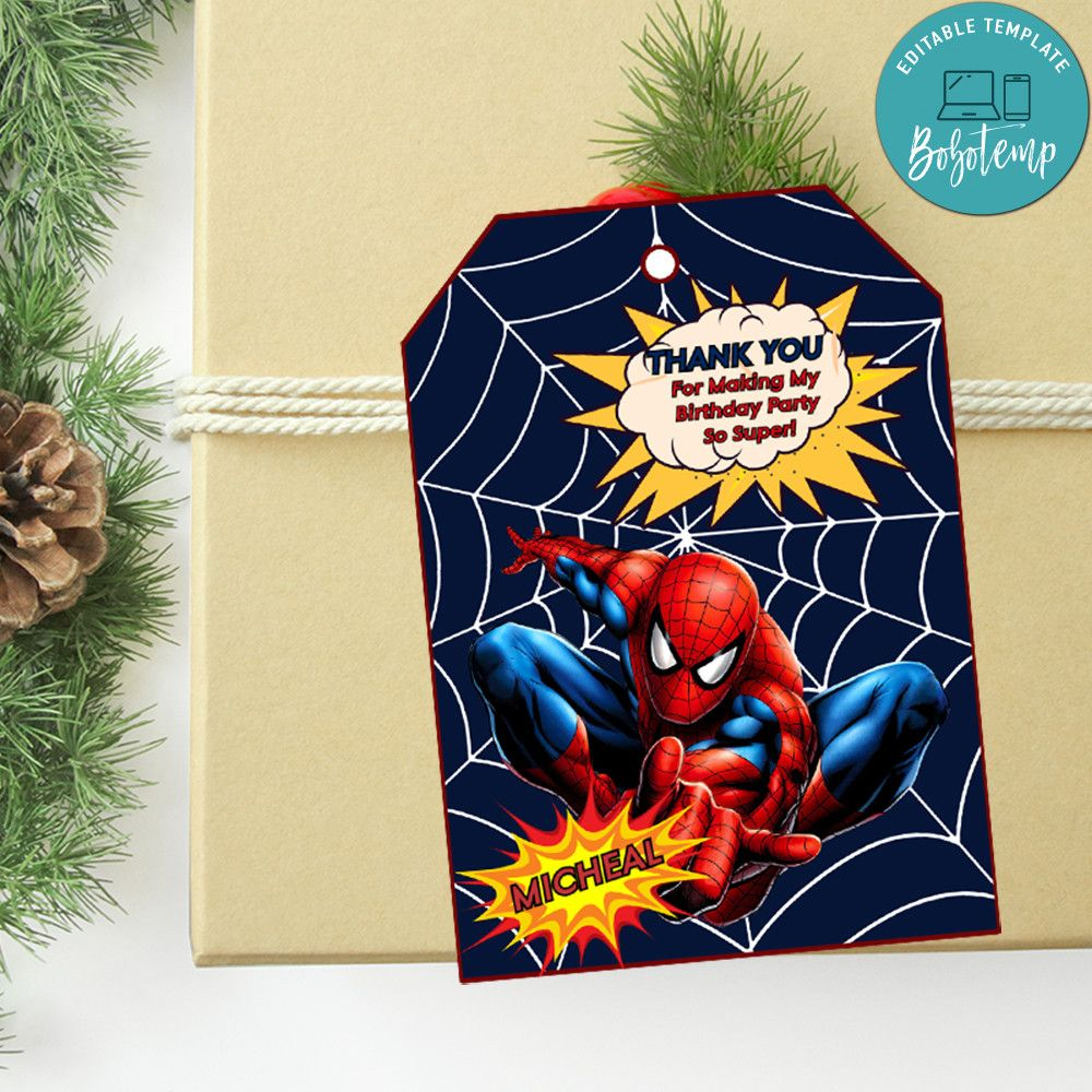 Spiderman Thank You Tag Template To Print At Home | Bobotemp with Spiderman Thank You Cards Printable Free