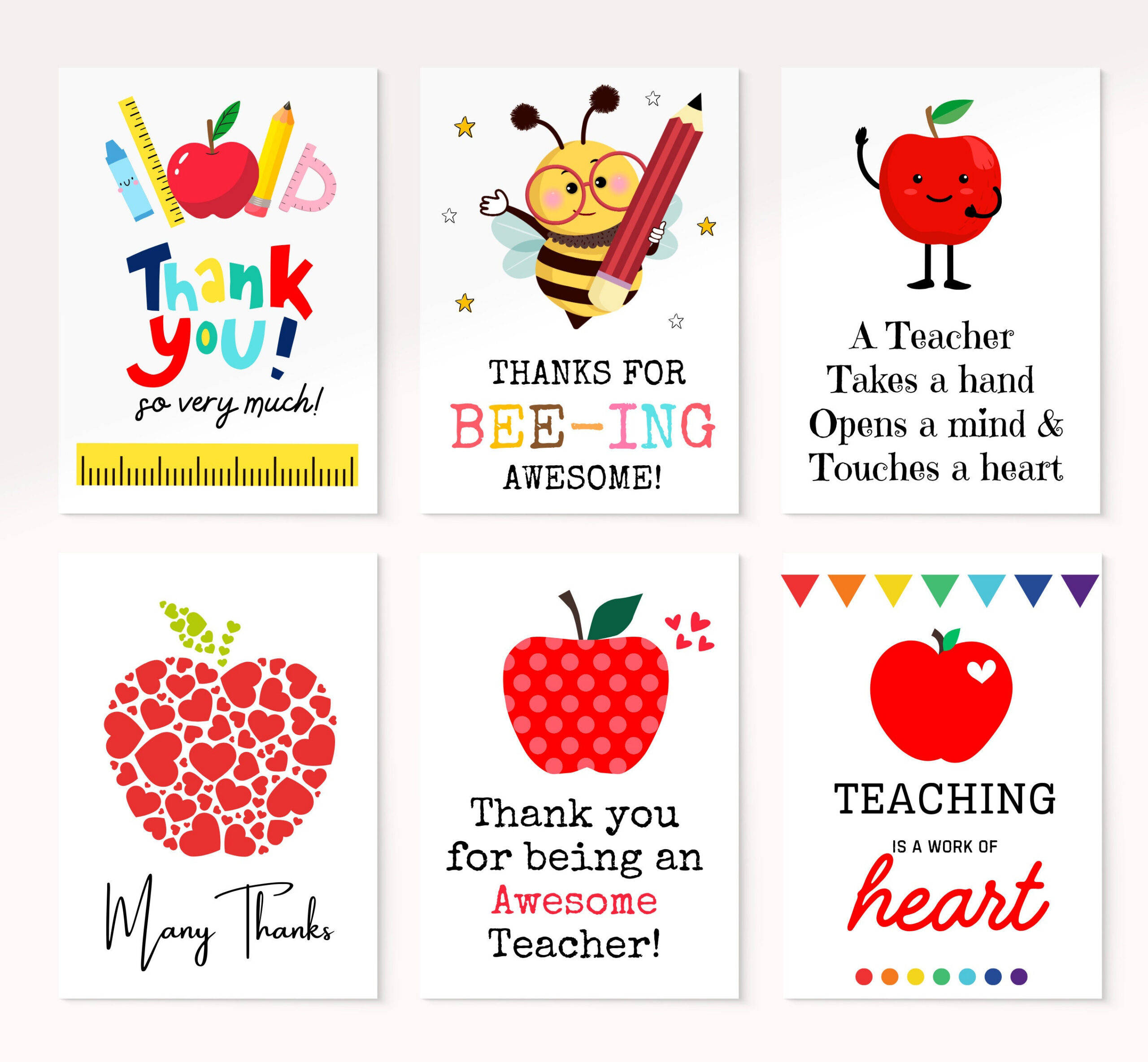 Teacher Appreciation Card Printable, Teacher Thank You Card, End inside Teacher Appreciation Thank You Cards Printable