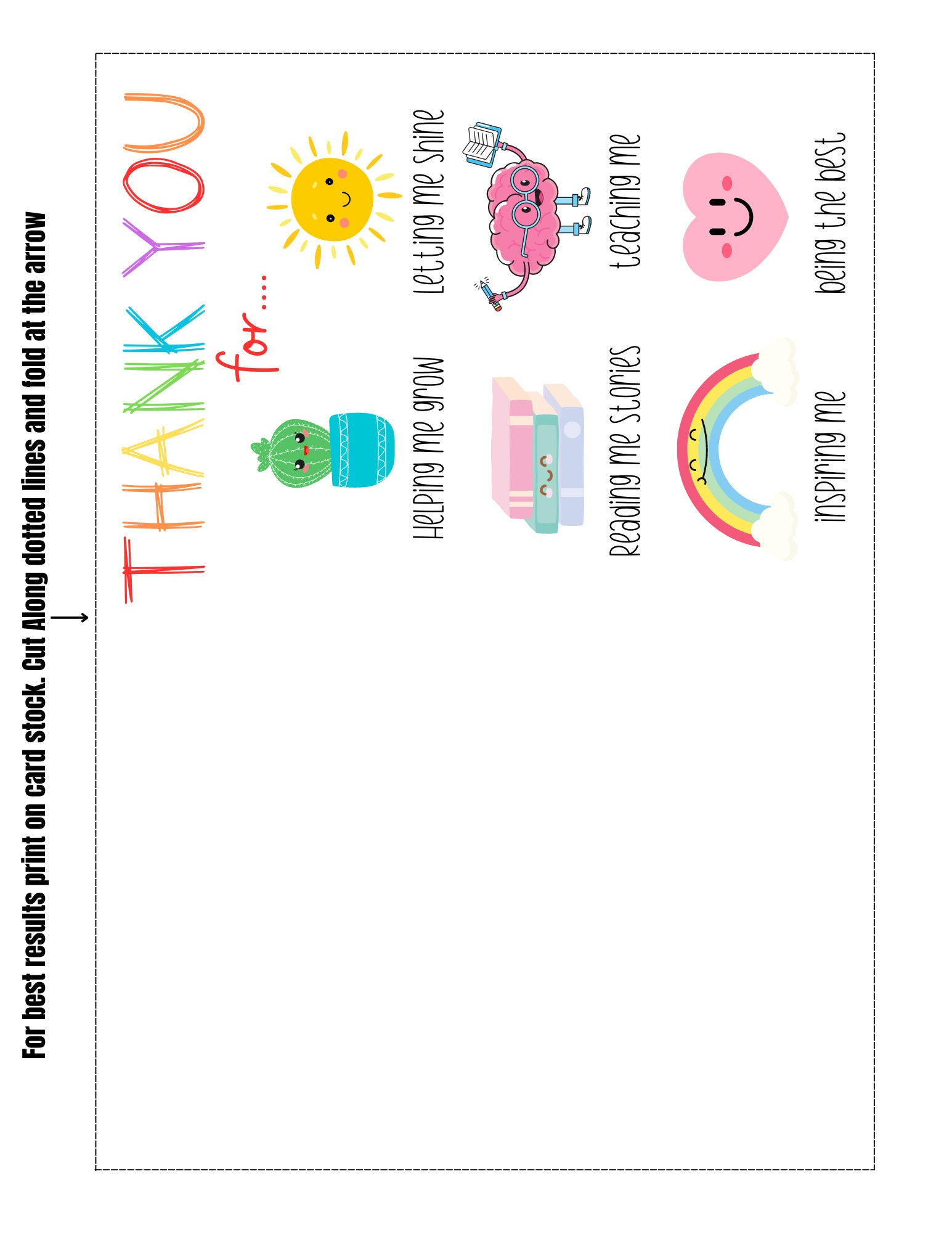 Teacher Thank You Cards Printable, Printable Teacher Greeting Card regarding Thank You Cards Printable For Teachers