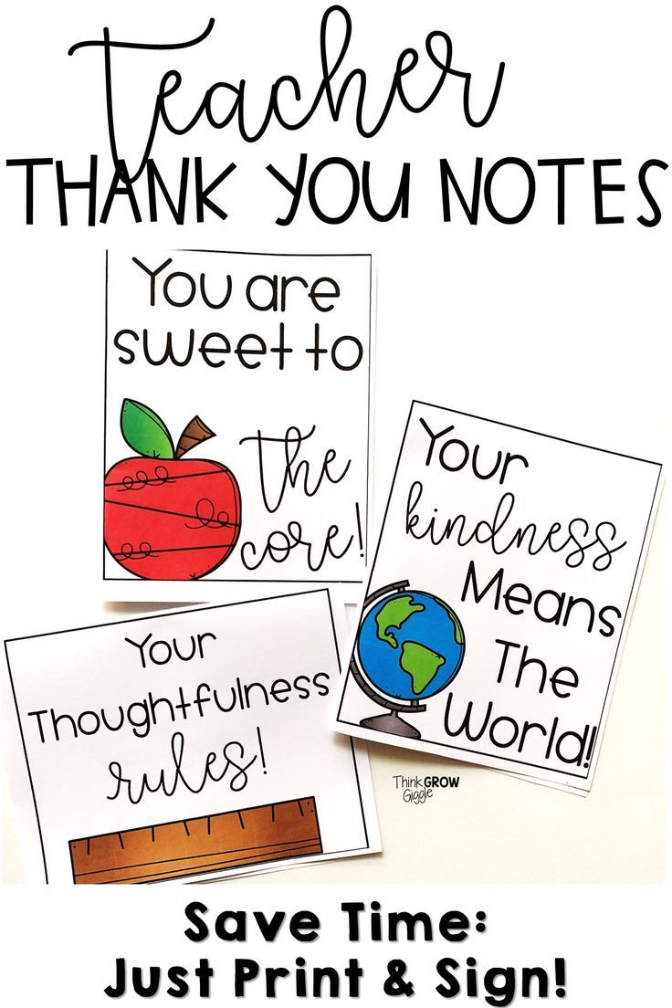Teacher Thank You Notes And Cards Print And Go inside Thank You Cards Printable Tpt