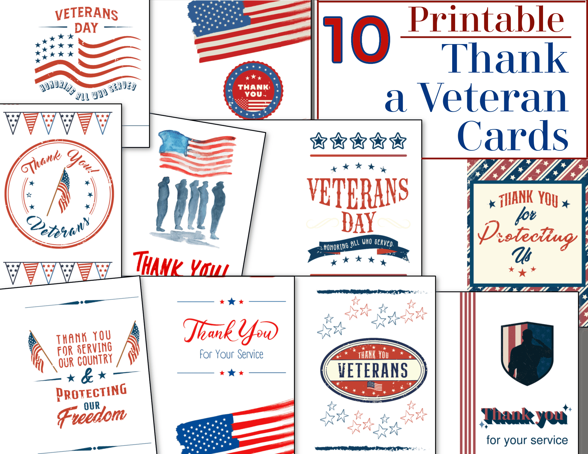 Thank A Veteran Cards - Free Printable - Organized 31 for Free Printable Veterans Day Thank You Cards