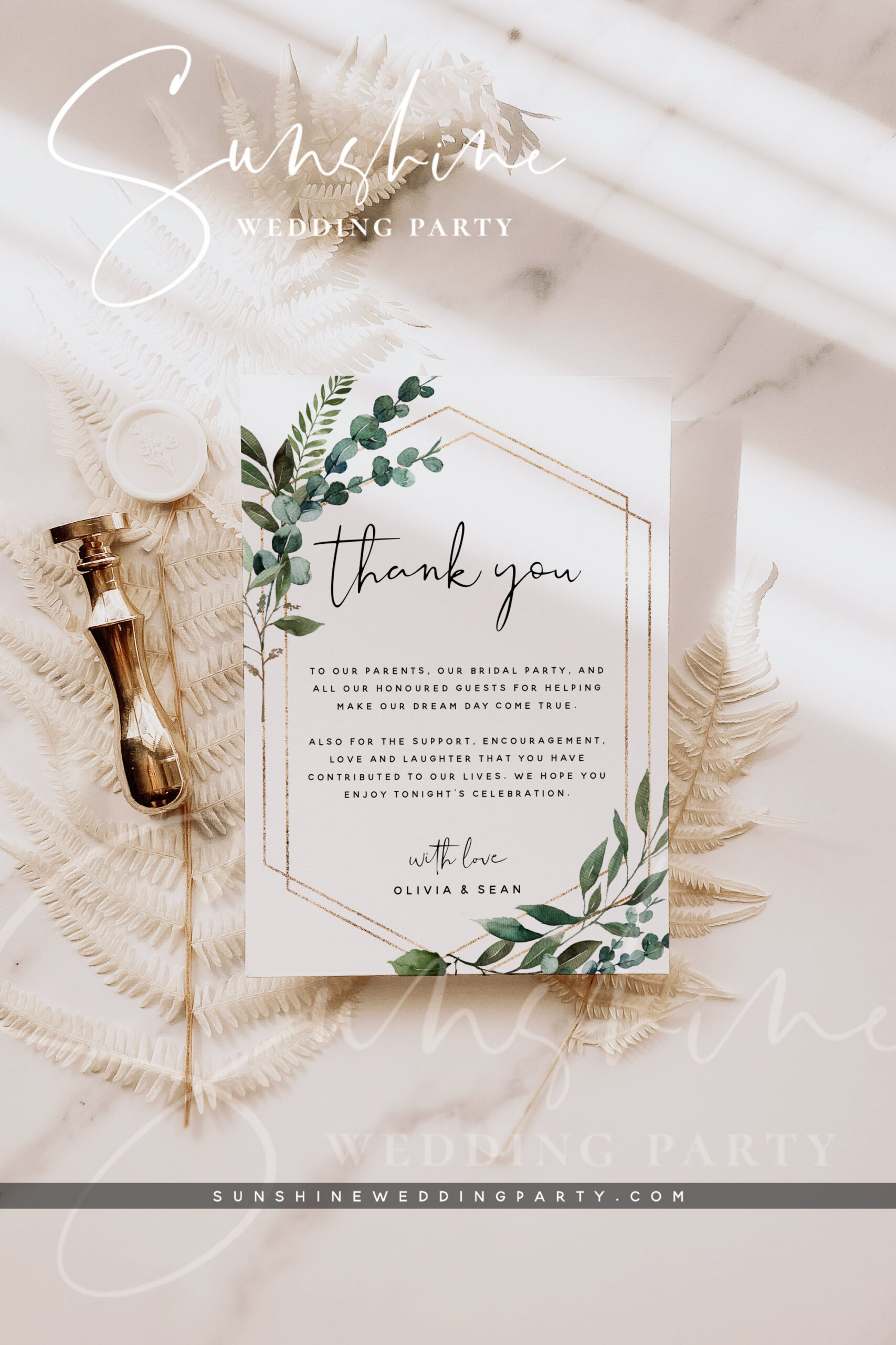 Thank You Cards Template, Greenery Wedding Thank You Letter regarding Wedding Party Thank You Cards Printable