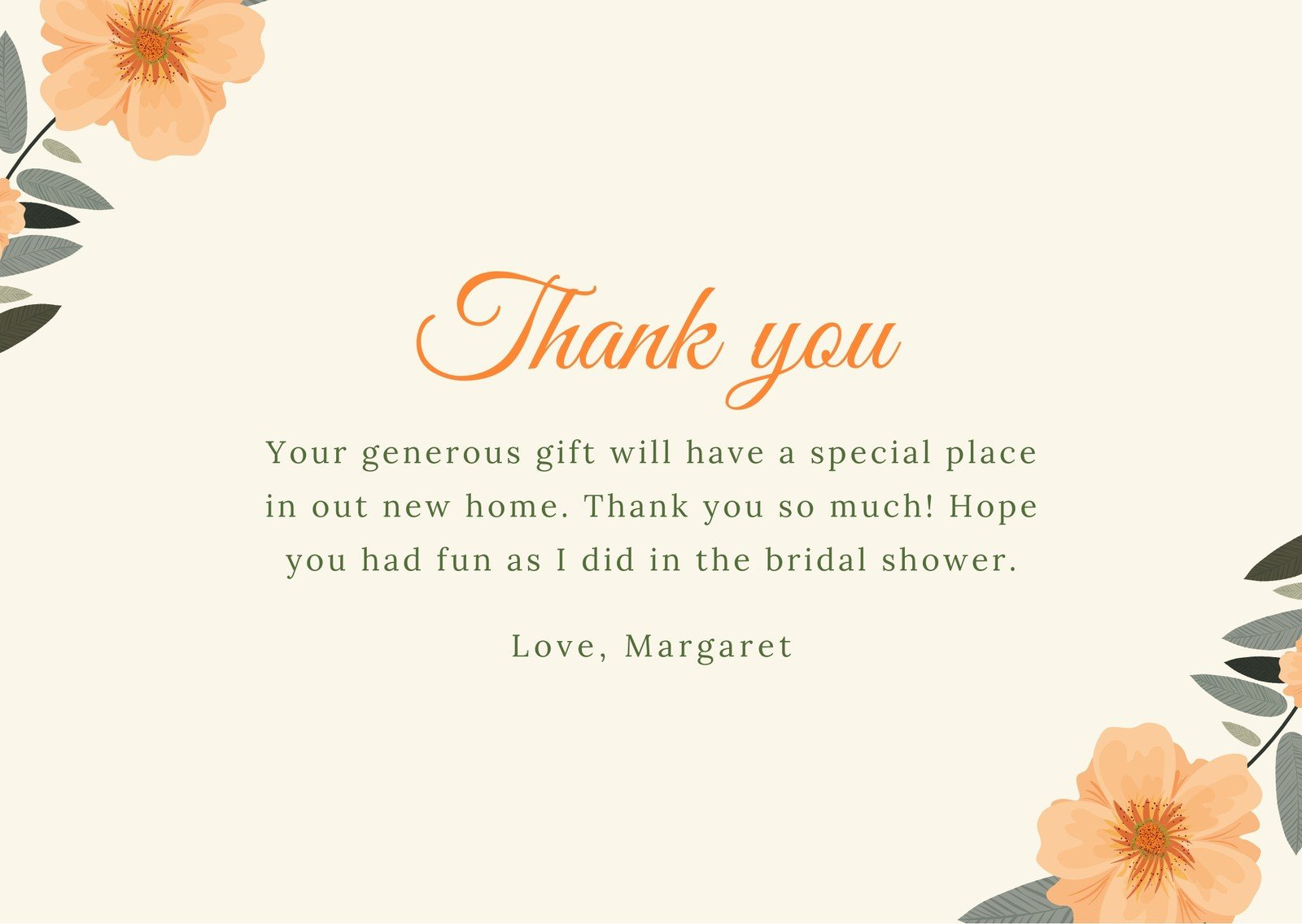Thank You For Coming To My Bridal Shower Card Template Thank You inside Thank You Cards Bridal Shower Printable