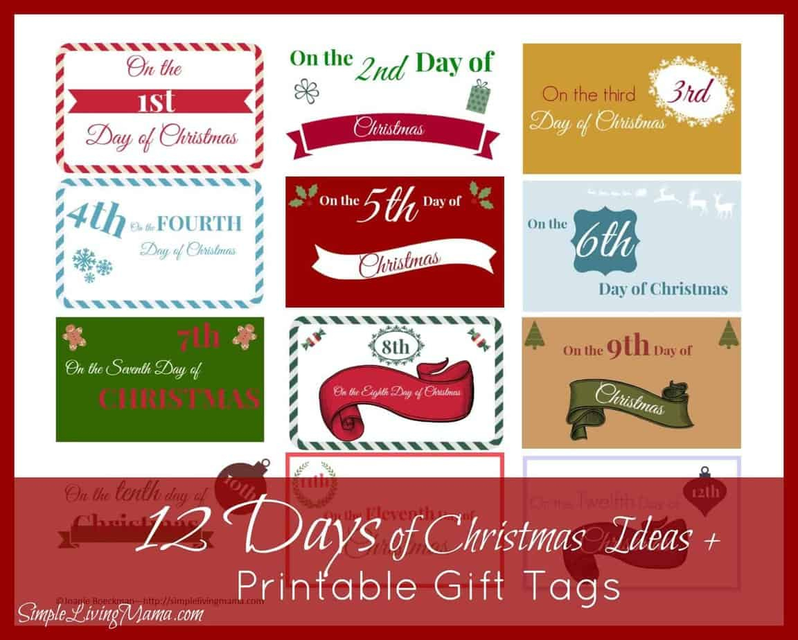The 12 Days Of Christmas Ideas + Printable Gift Tags - Simple with Free Printable 12 Days Of Christmas Tags