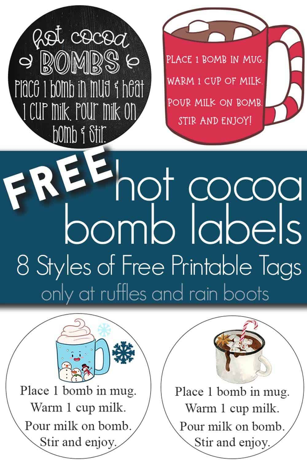 Use These [Free Printable] Hot Cocoa Bomb Labels For Gift Giving! pertaining to Free Printable Hot Cocoa Bomb Tags Christmas