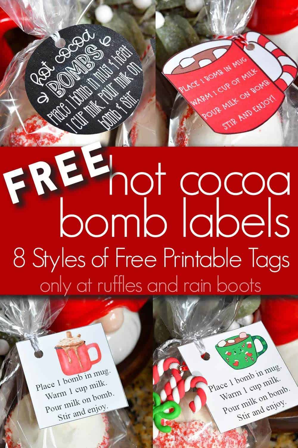 Use These [Free Printable] Hot Cocoa Bomb Labels For Gift Giving! throughout Free Printable Hot Cocoa Bomb Tags Christmas