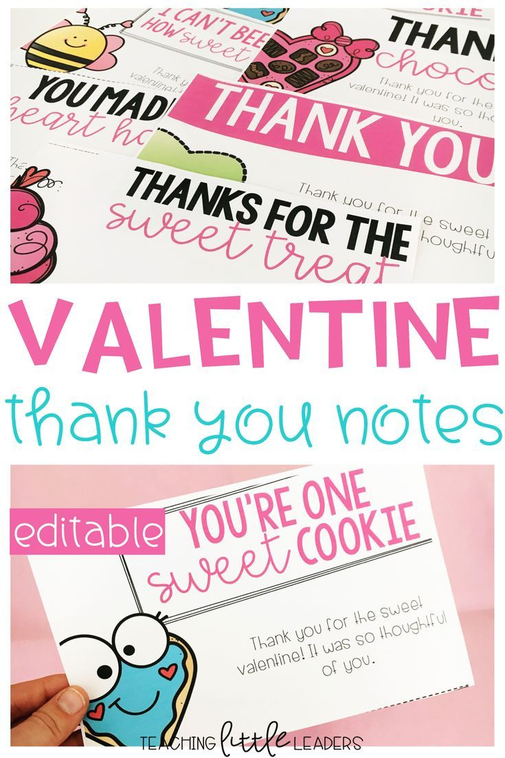 Valentine&amp;#039;S Day Thank You Notes {Editable} regarding Valentine Thank You Cards Printable